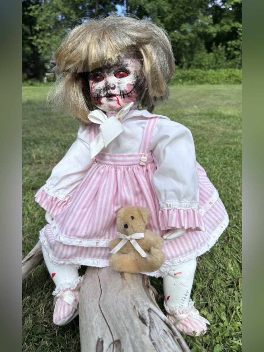 Horror Doll Harriet Scary Halloween OOAK 19” Hand Painted Stage Prop Decoration